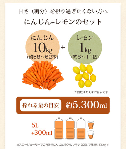 無農薬にんじん＋レモンセット 訳あり ジュース用