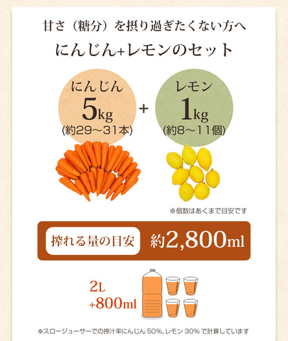 無農薬にんじん＋レモンセット 訳あり ジュース用