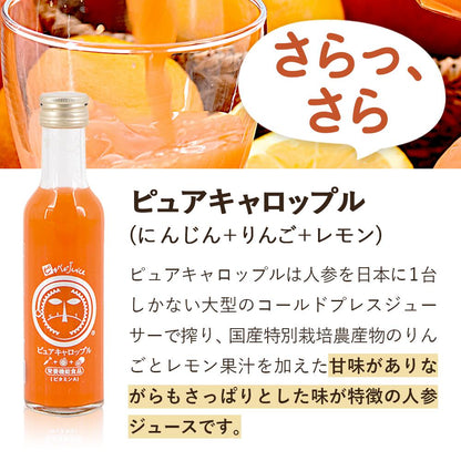 【お1人様1回限り】無添加 にんじんジュース お試しセット 飲み比べセット 8本　（人参りんごレモン）