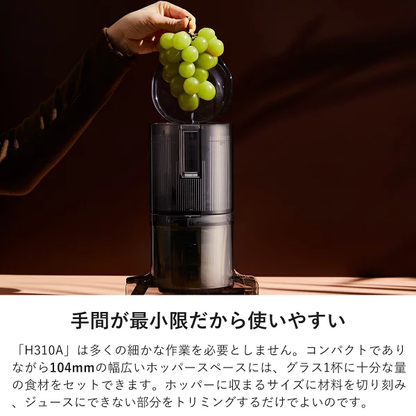 選べる特典付き！ ヒューロムスロージューサー H310A ホワイト チャコール