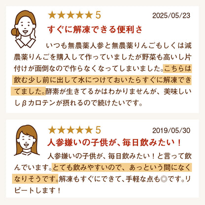 ピカべジ 人参りんごレモンジュース１箱（100ml×30パック） 冷凍 無添加 ストレート