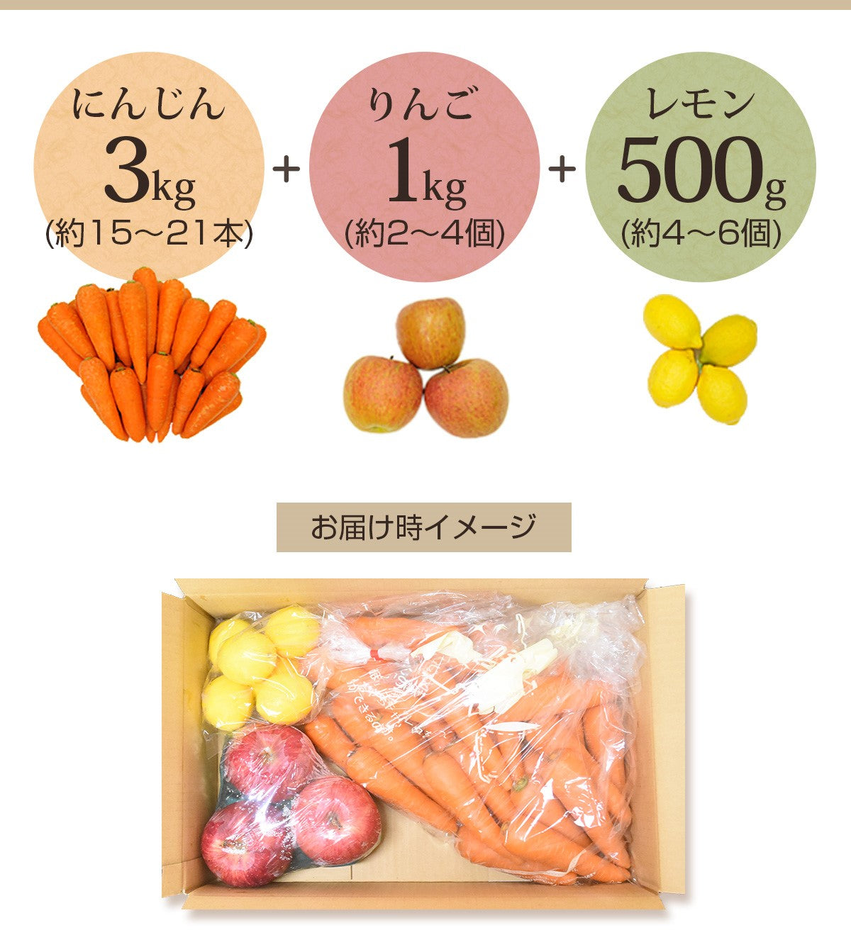 無農薬にんじん＋りんご＋レモンセット 訳あり ジュース用