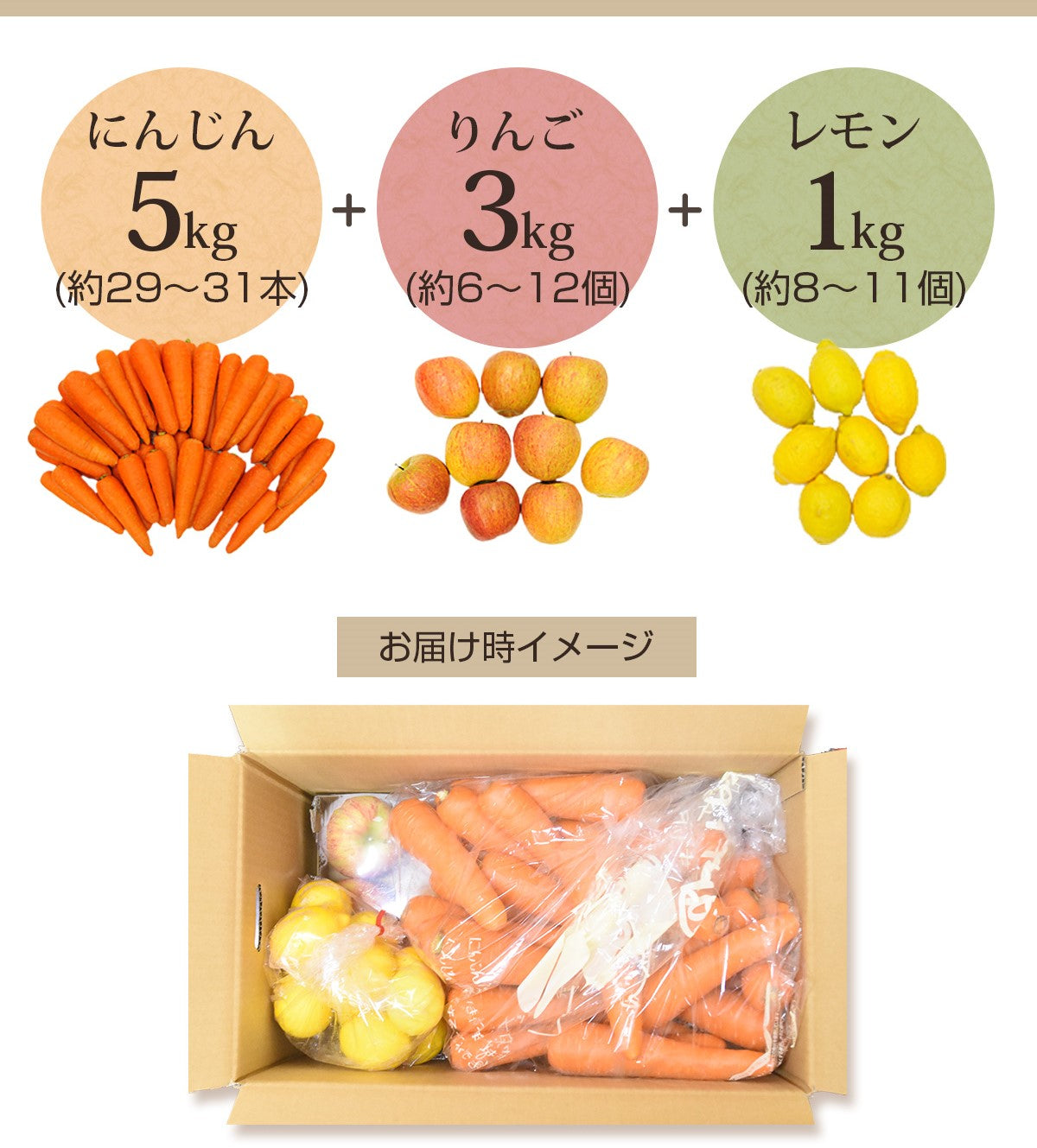 無農薬にんじん＋りんご＋レモンセット 訳あり ジュース用