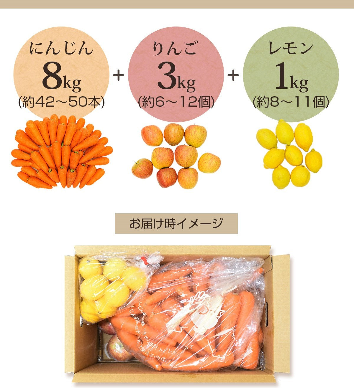 無農薬にんじん＋りんご＋レモンセット 訳あり ジュース用